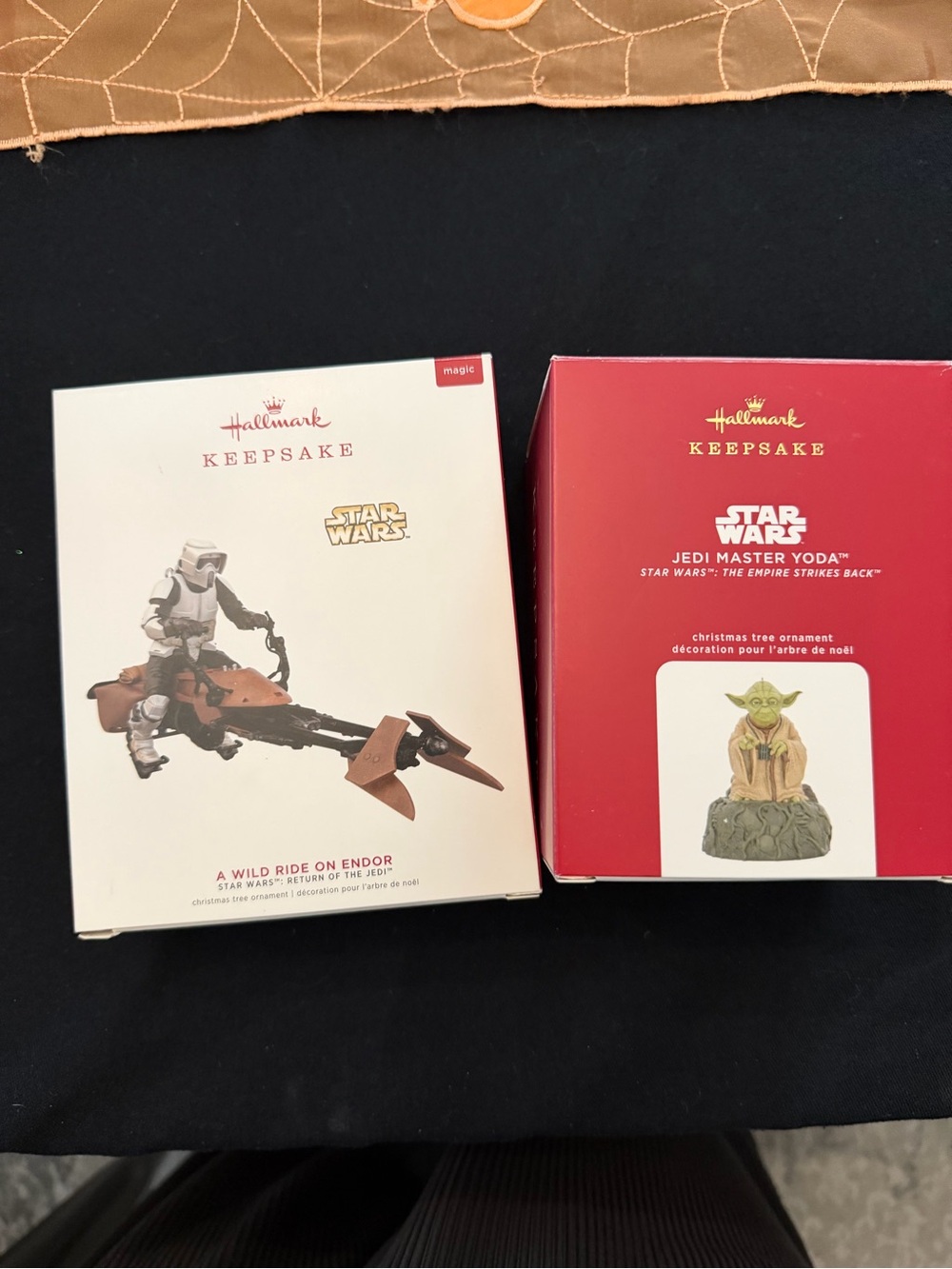 Star Wars Ornament Set - Yoda & Endor Speeder (Green, Brown)